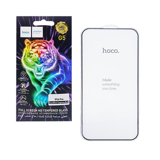 Pantalla completa Vidrio templado Hoco G5 para Apple iPhone 14 Pro Negro Pantalla completa Vidrio templado Hoco G5 para Apple iPhone 14 Pro Negro